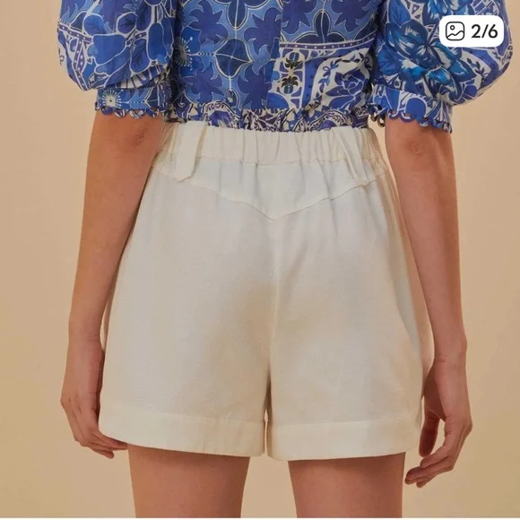 Farm Rio Off-White Cargo Pockets Shorts size 26 small - Picture 3 of 14